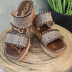 Sam Edelman Women's Angelina Woven Wedge Sandal Size 8